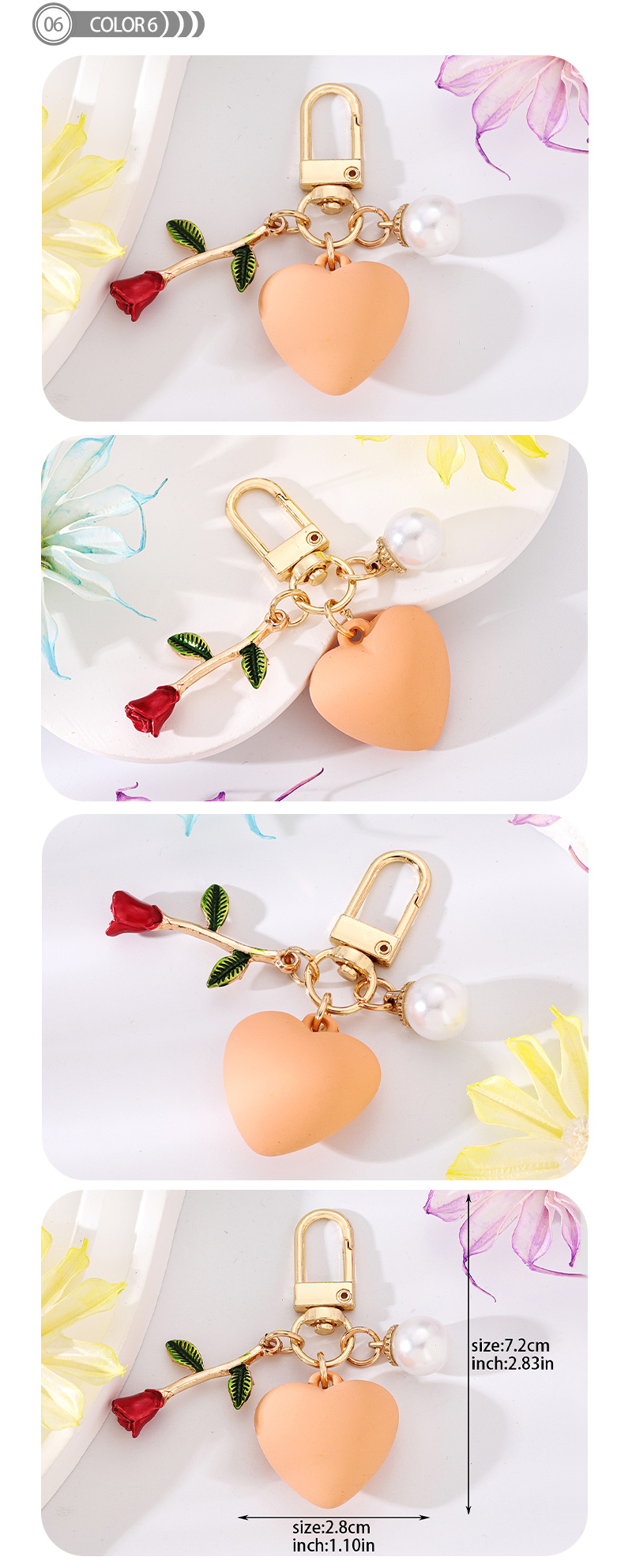 Simple Style Heart Shape Resin Keychain display picture 6