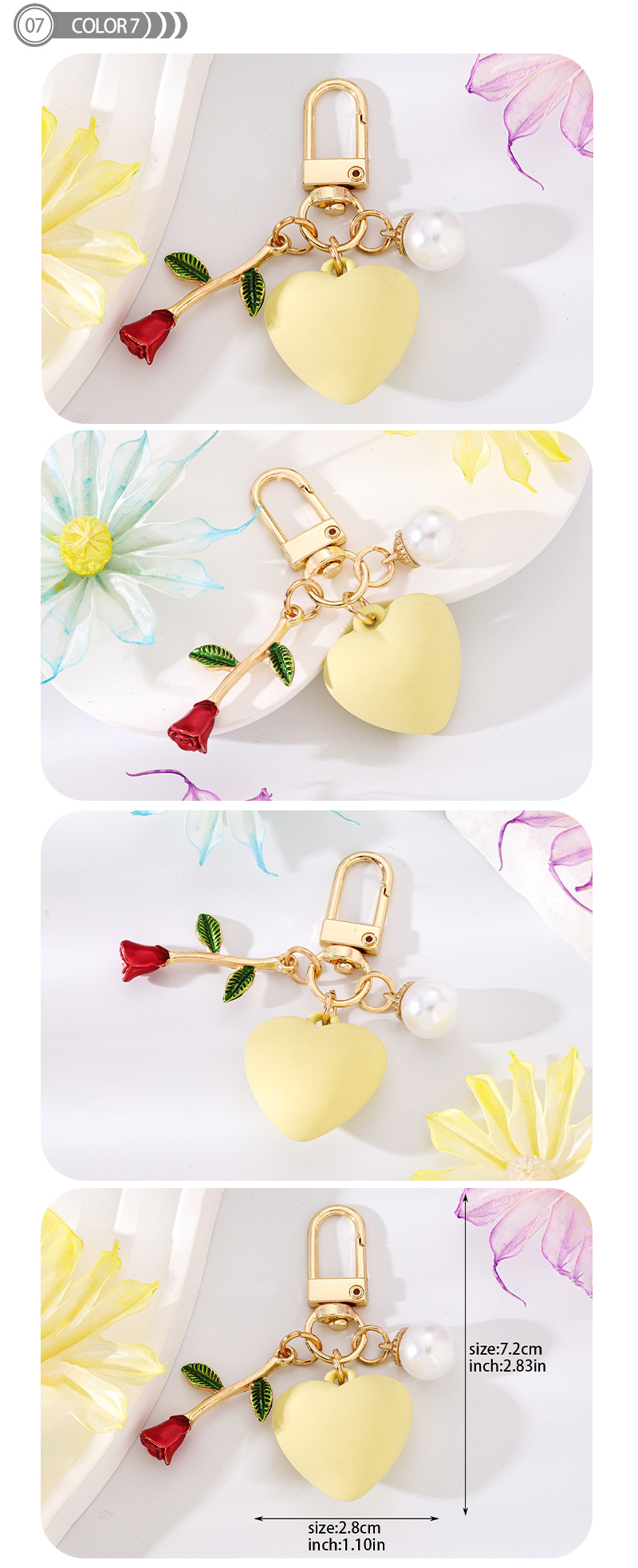 Simple Style Heart Shape Resin Keychain display picture 7
