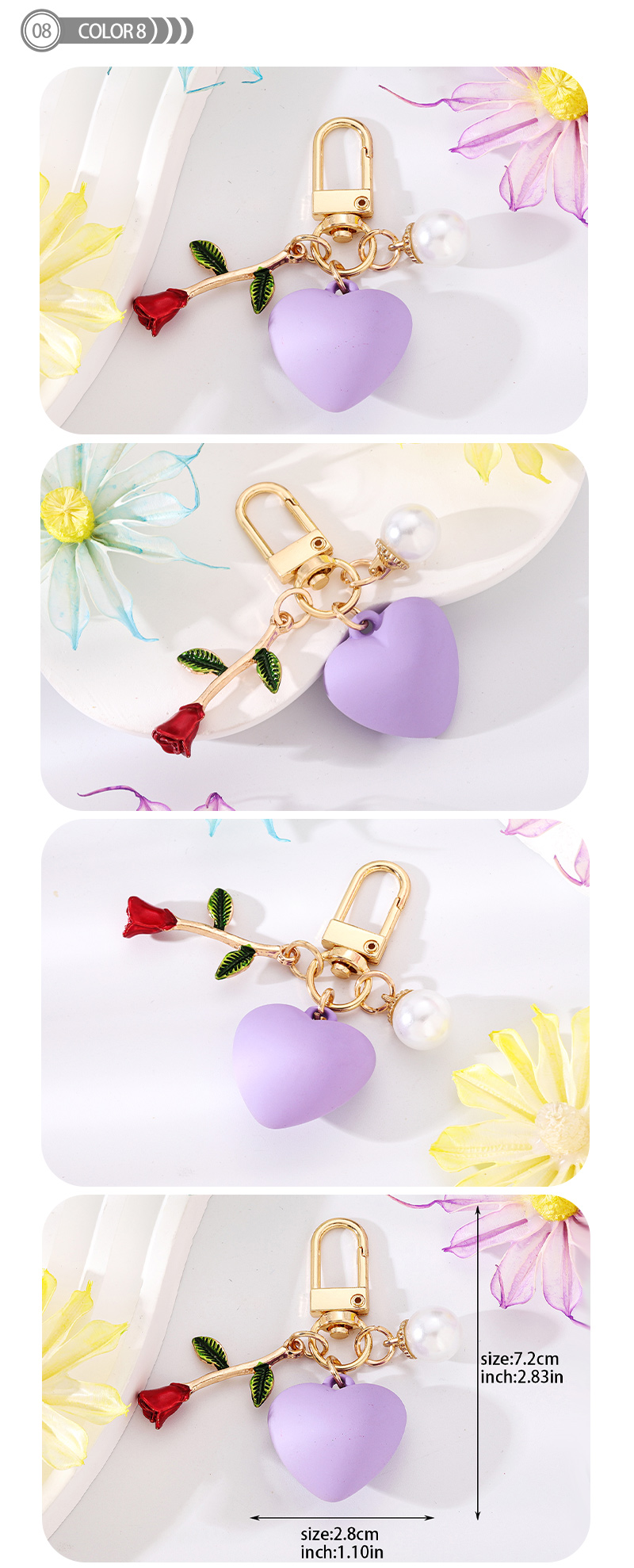 Simple Style Heart Shape Resin Keychain display picture 8