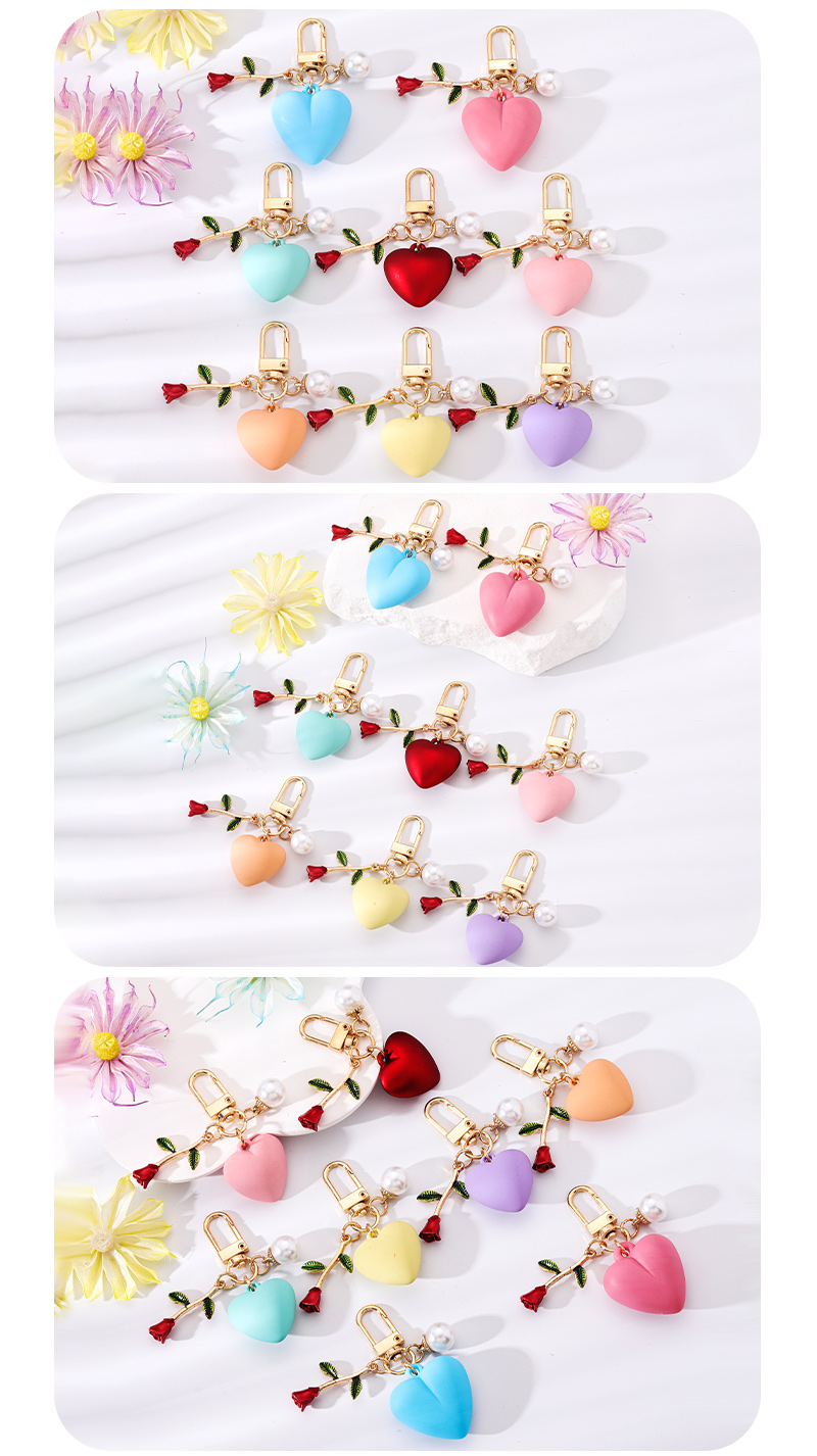 Simple Style Heart Shape Resin Keychain display picture 9
