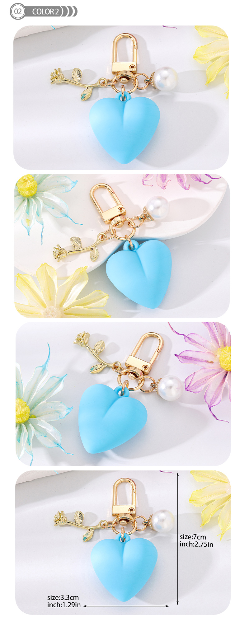 Simple Style Heart Shape Resin Keychain display picture 2