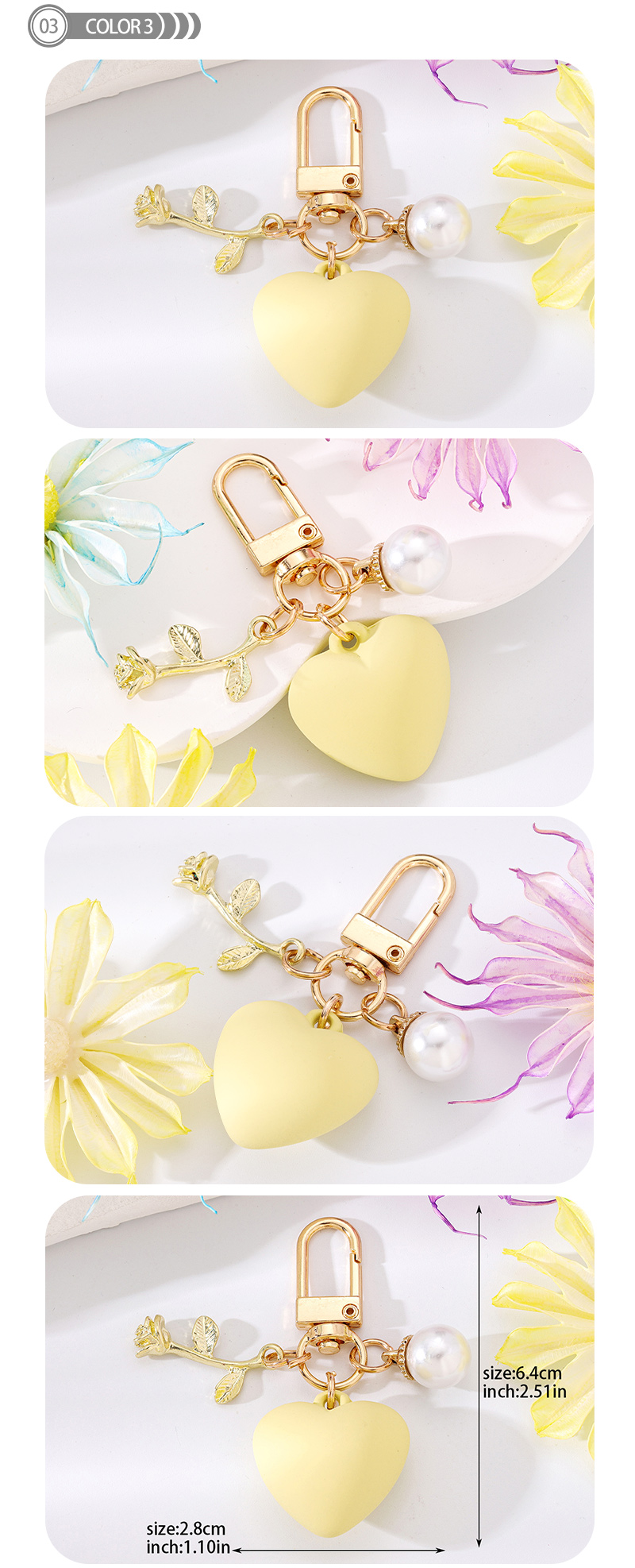 Simple Style Heart Shape Resin Keychain display picture 3