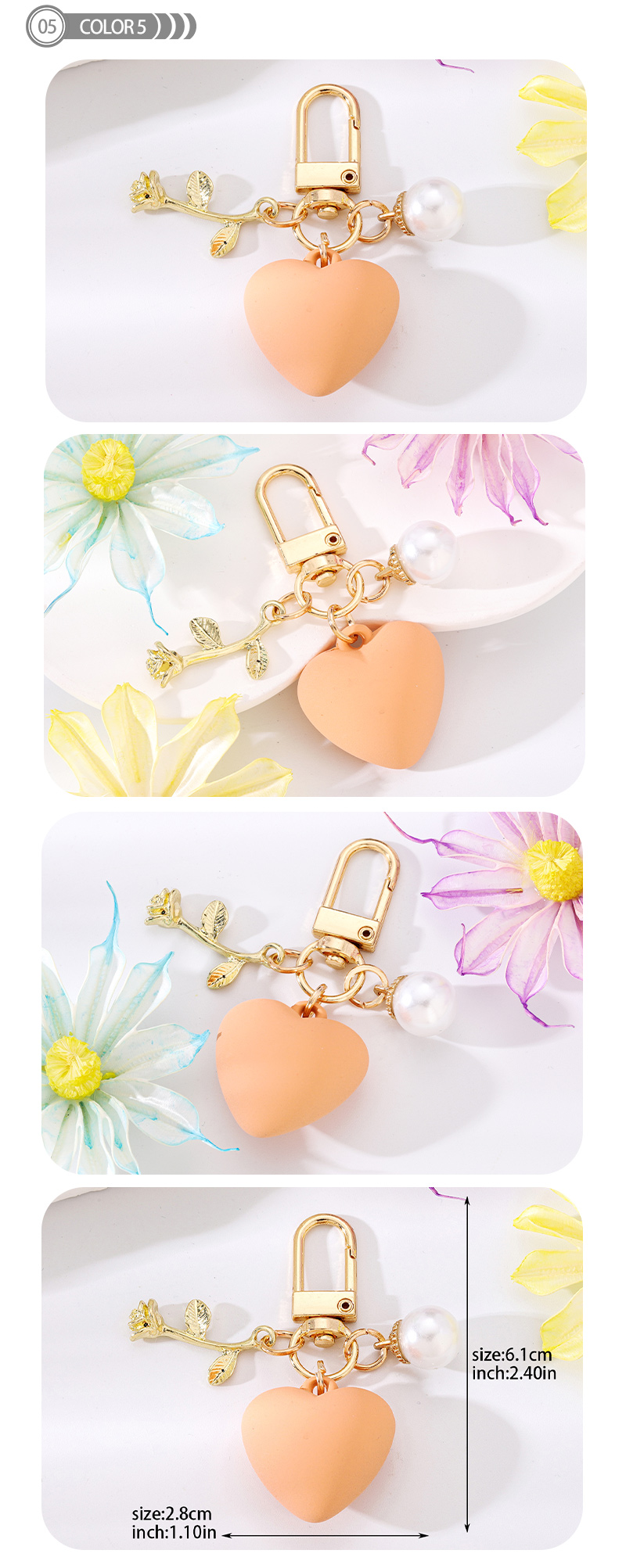 Simple Style Heart Shape Resin Keychain display picture 5