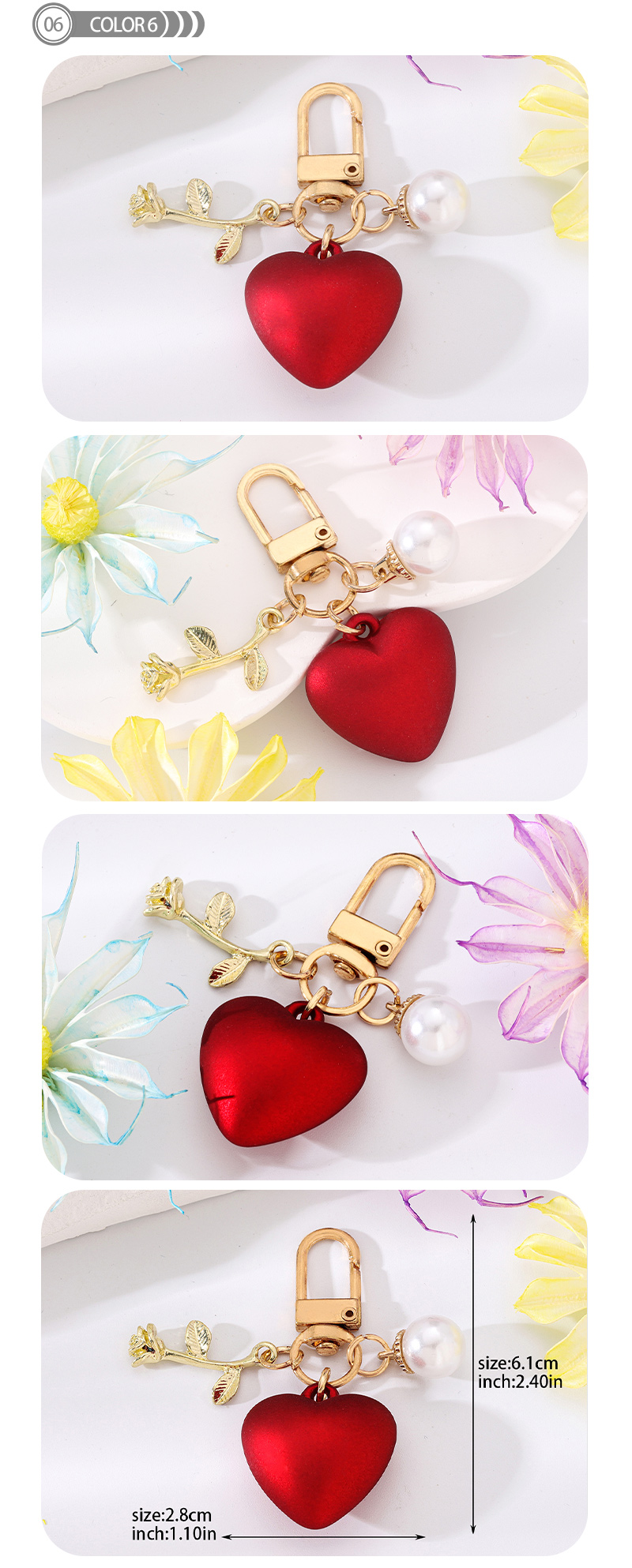 Simple Style Heart Shape Resin Keychain display picture 6