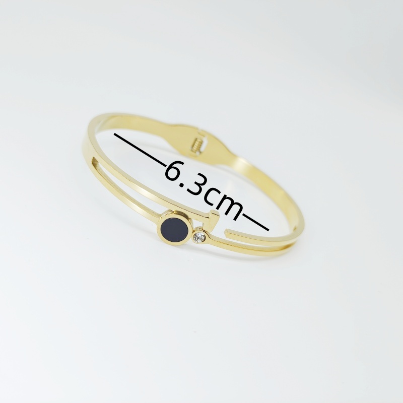 Elegant Simple Style Star Moon 304 Stainless Steel Gold Plated Artificial Rhinestones Bangle In Bulk display picture 6