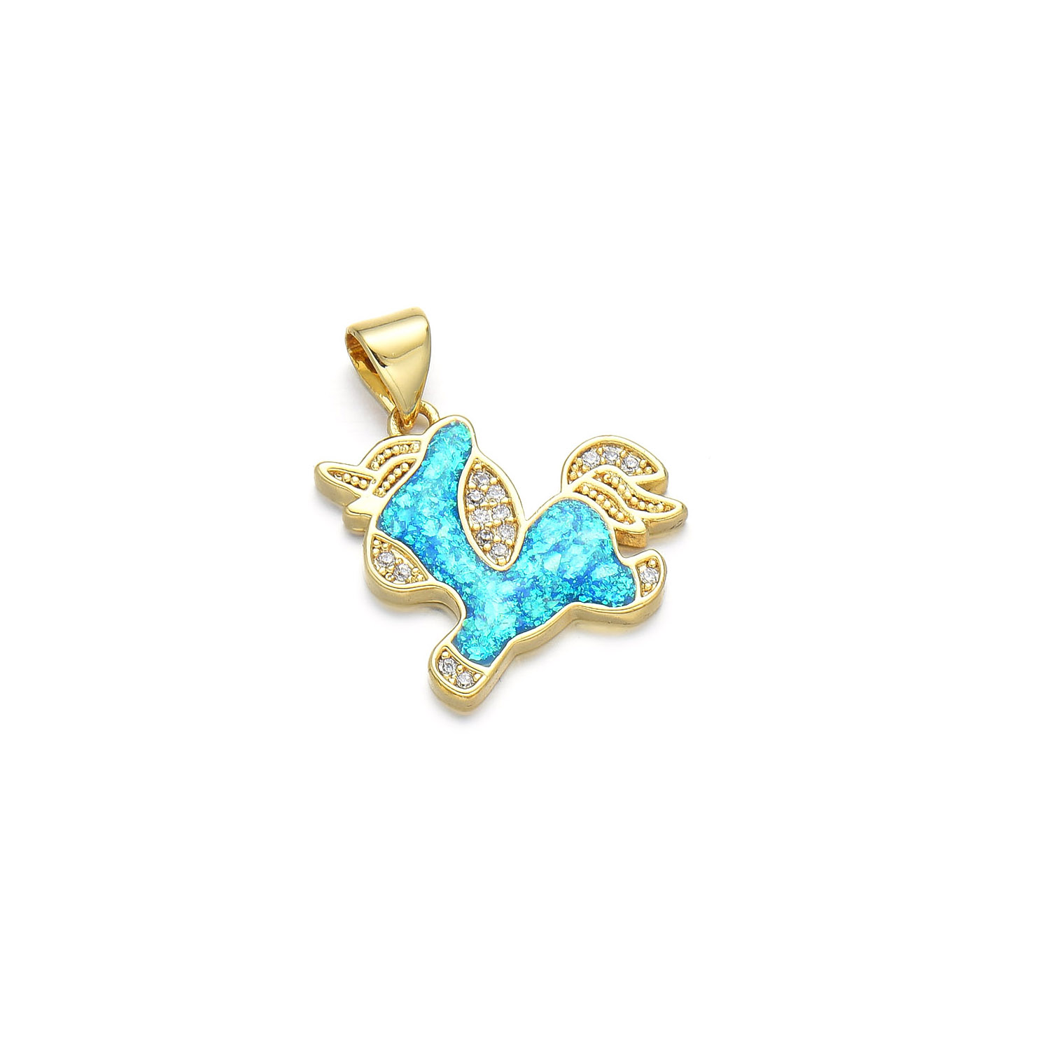 1 Piece Simple Style Fox Horse Copper Plating Inlay Pendant Jewelry Accessories display picture 4