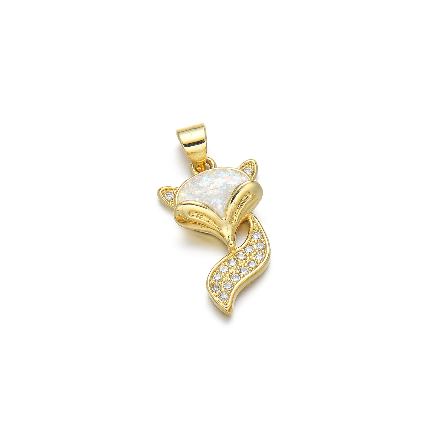 1 Piece Simple Style Fox Horse Copper Plating Inlay Pendant Jewelry Accessories display picture 5