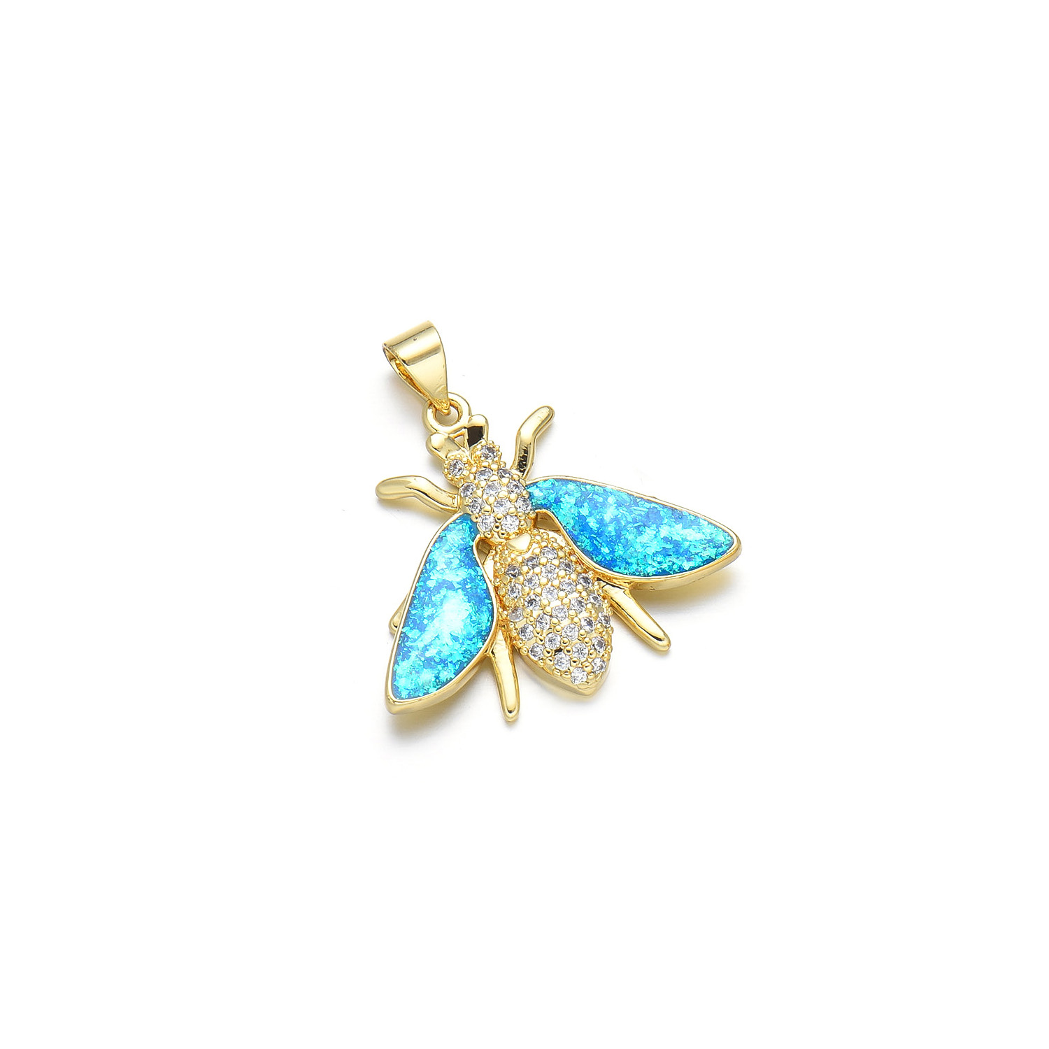 1 Piece Basic Bee Dragonfly Copper Plating Inlay Pendant Jewelry Accessories display picture 3