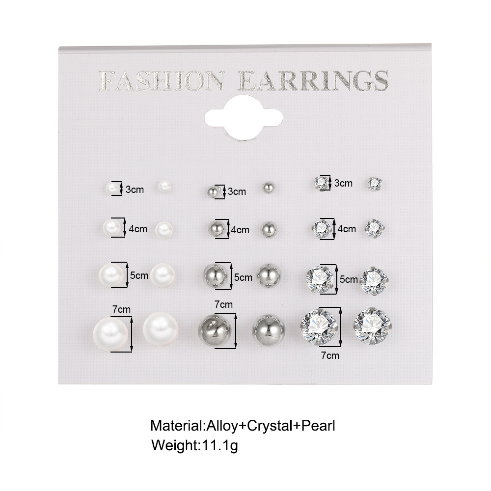 1 Set Ig Style Elegant Retro Solid Color Artificial Crystal Artificial Pearl Alloy Ear Studs display picture 1