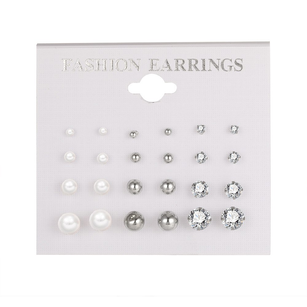 1 Set Ig Style Elegant Retro Solid Color Artificial Crystal Artificial Pearl Alloy Ear Studs display picture 2