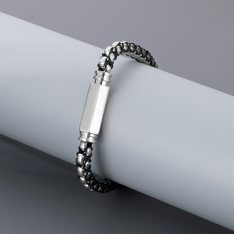 Simple Style Geometric Solid Color Titanium Steel Men's Bracelets display picture 10