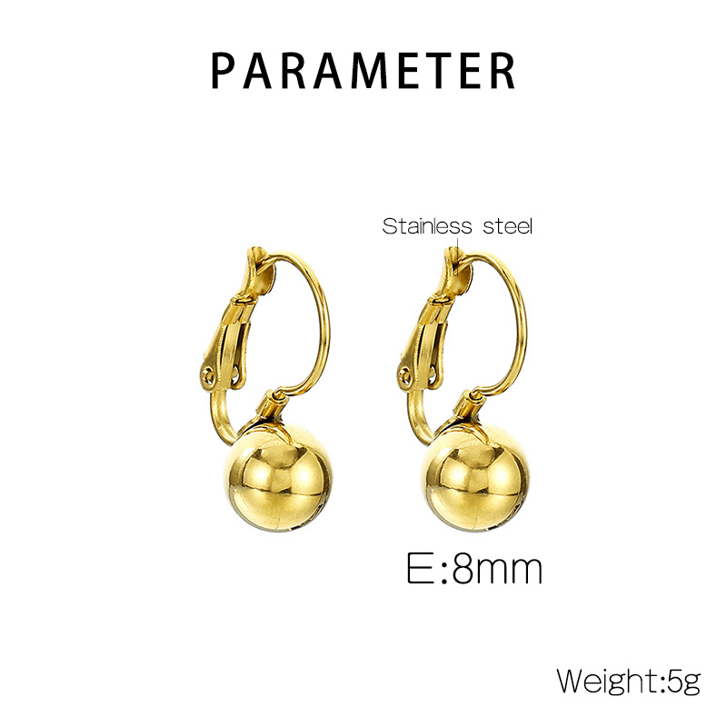 1 Pair Simple Style Circle Solid Color Titanium Steel 18K Gold Plated Drop Earrings display picture 1