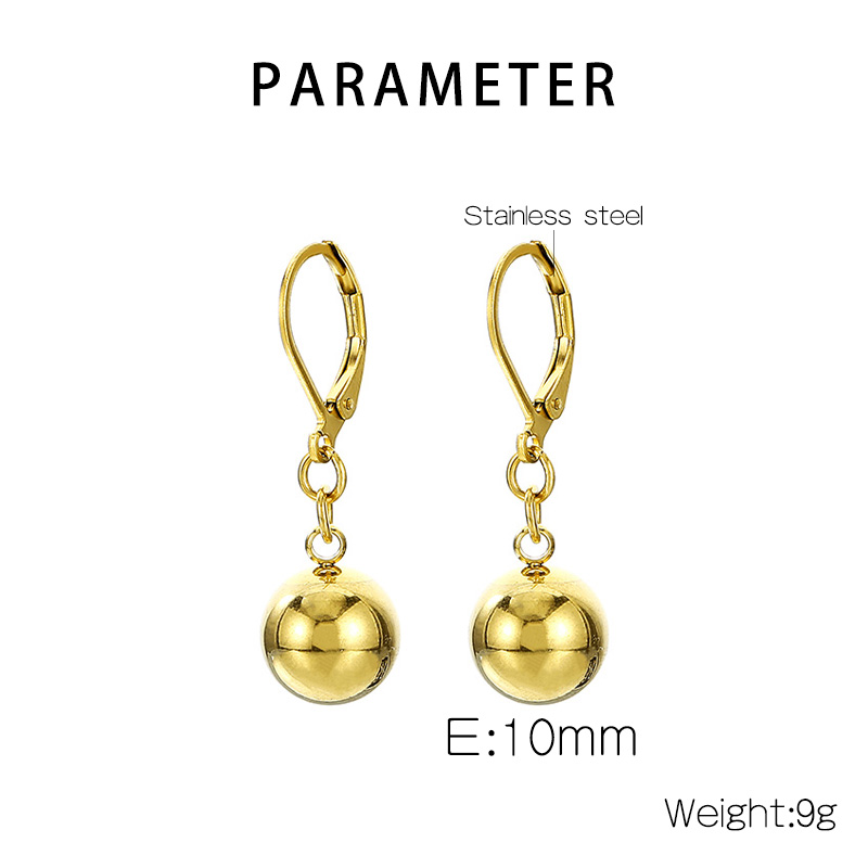 1 Pair Simple Style Circle Solid Color Titanium Steel 18K Gold Plated Drop Earrings display picture 2
