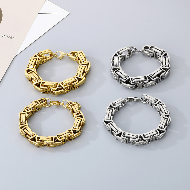 Titanium Steel 18K Gold Plated Simple Style Solid Color Bracelets Necklace display picture 5