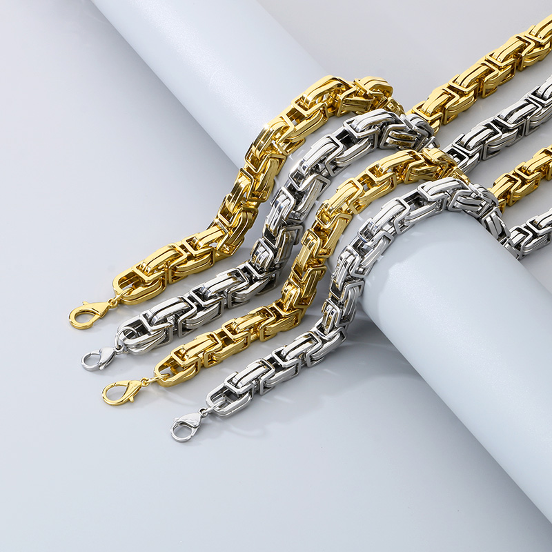 Titan Stahl 18 Karat Vergoldet Einfacher Stil Einfarbig Armbänder Halskette display picture 6