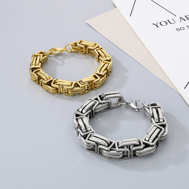 Titanium Steel 18K Gold Plated Simple Style Solid Color Bracelets Necklace display picture 9