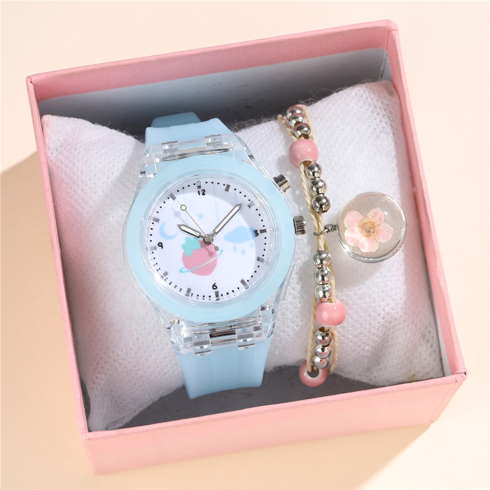 Simple Style Fruit Flower Buckle Quartz Kids Watches display picture 5