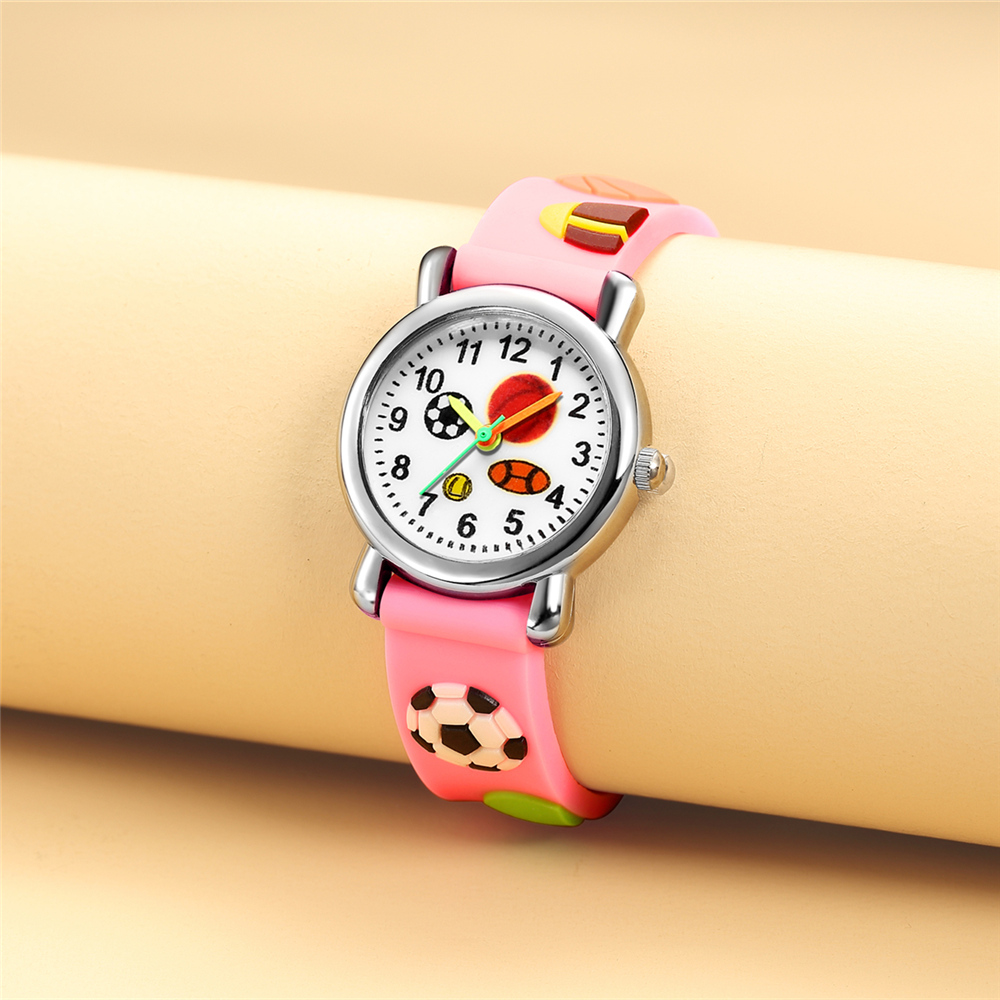 Cartoon Style Ball Basketball Football Buckle Quartz Kids Watches display picture 4