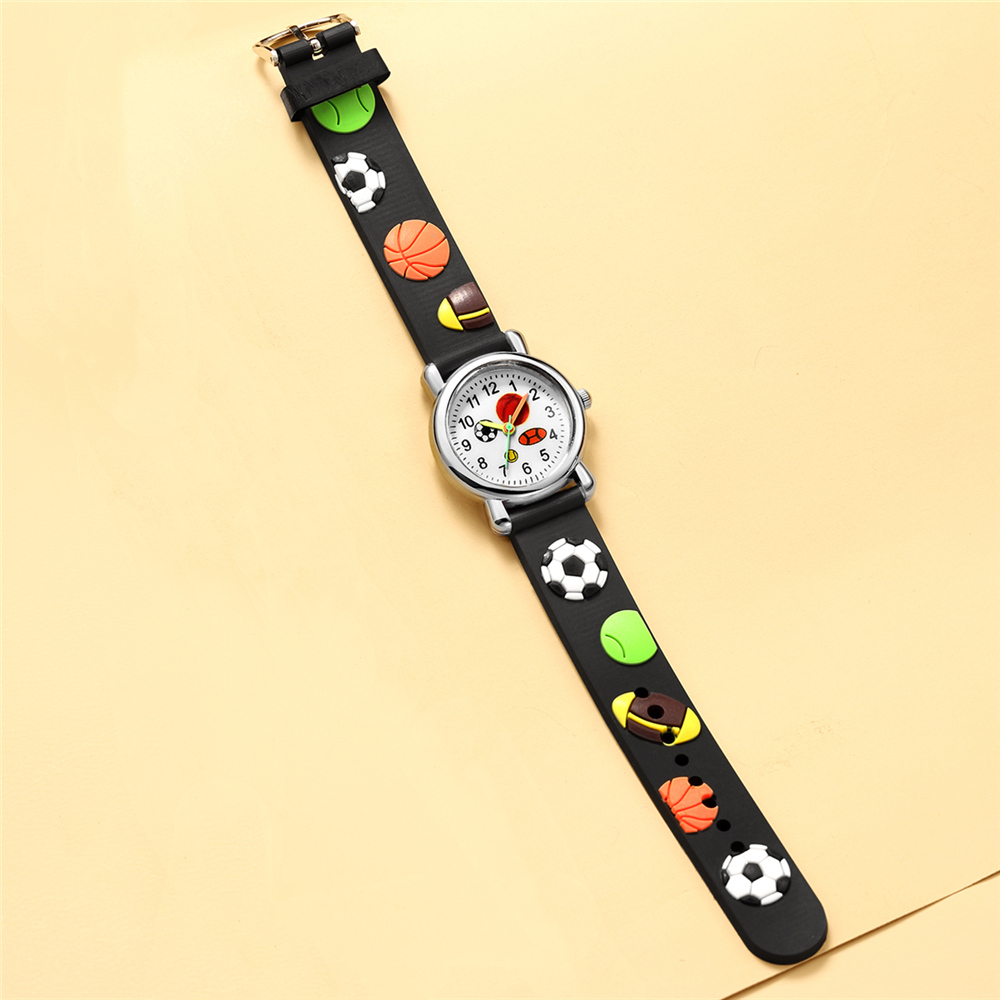 Cartoon Style Ball Basketball Football Buckle Quartz Kids Watches display picture 2