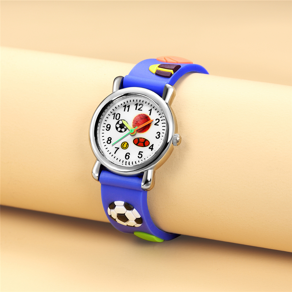 Cartoon Style Ball Basketball Football Buckle Quartz Kids Watches display picture 3