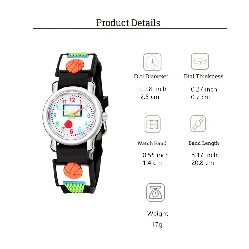 Cartoon Style Basketball Buckle Quartz Kids Watches display picture 1
