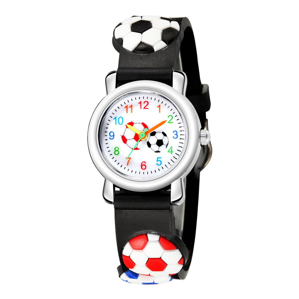 Cartoon-Stil Football Schnalle Quarz Kinder Uhren display picture 6