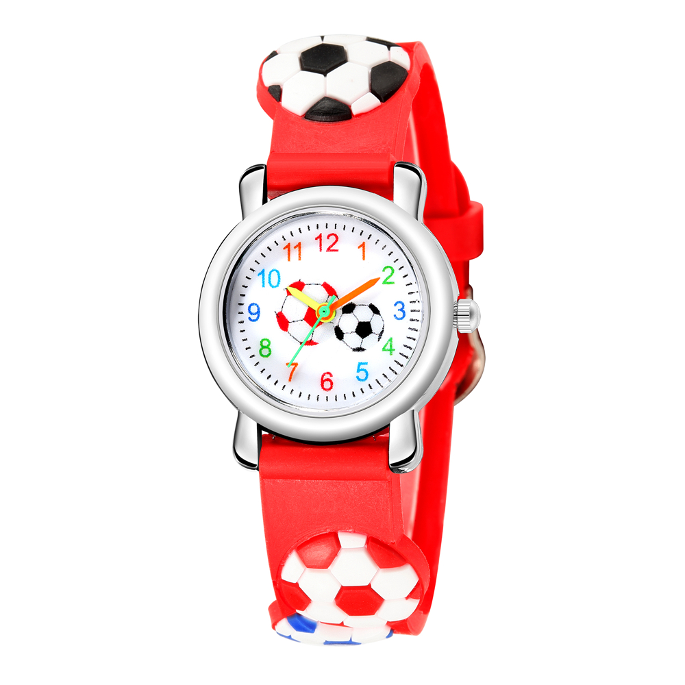 Cartoon-Stil Football Schnalle Quarz Kinder Uhren display picture 8