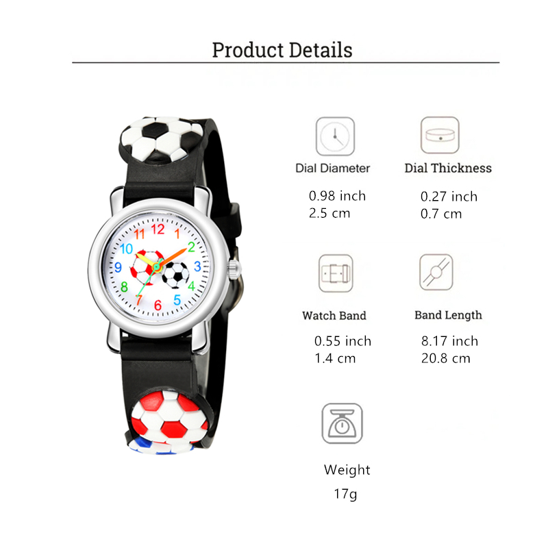 Cartoon Style Football Buckle Quartz Kids Watches display picture 1