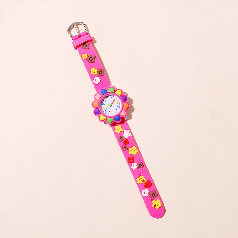 Cute Sweet Simple Style Flower Buckle Quartz Kids Watches display picture 2