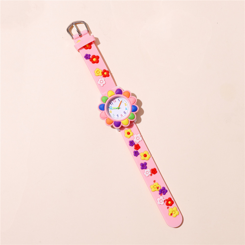 Cute Sweet Simple Style Flower Buckle Quartz Kids Watches display picture 3