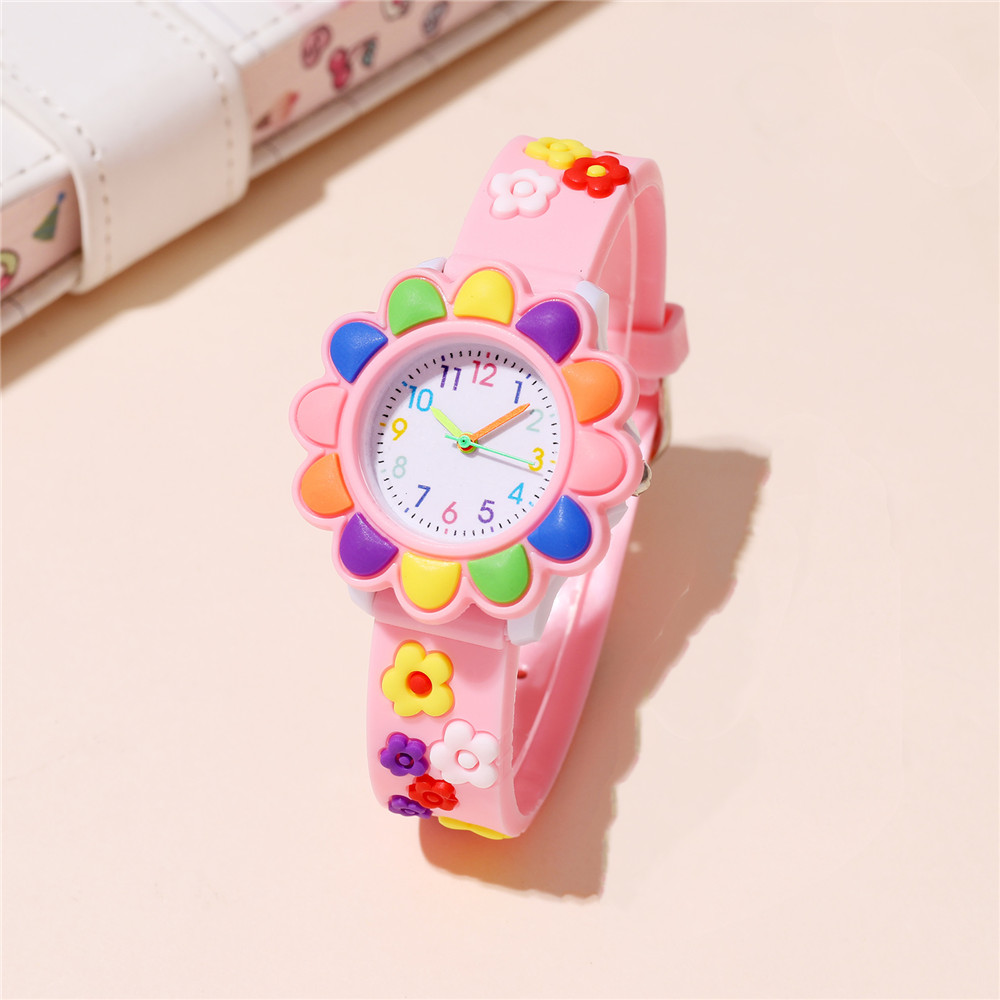 Cute Sweet Simple Style Flower Buckle Quartz Kids Watches display picture 4