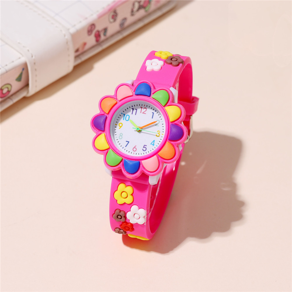 Cute Sweet Simple Style Flower Buckle Quartz Kids Watches display picture 5