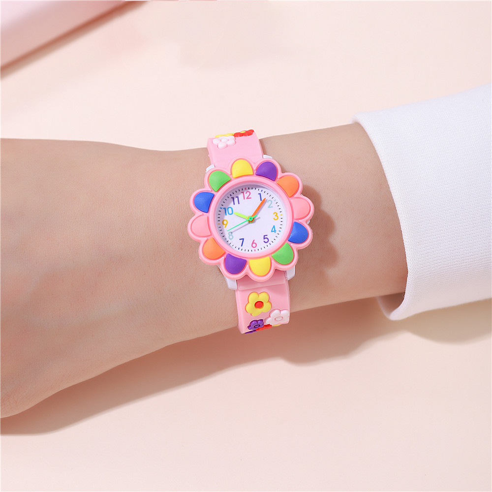 Cute Sweet Simple Style Flower Buckle Quartz Kids Watches display picture 7