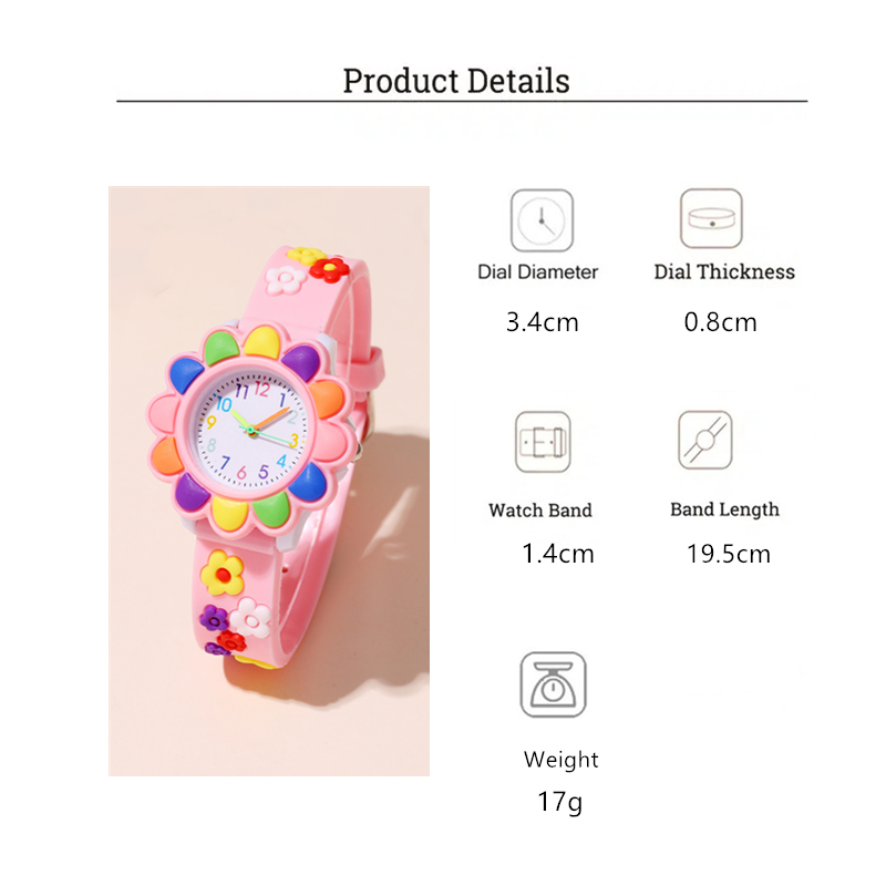 Cute Sweet Simple Style Flower Buckle Quartz Kids Watches display picture 1
