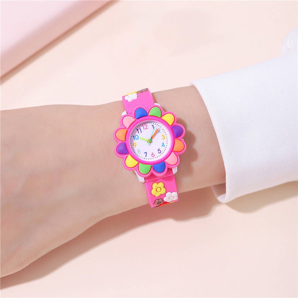 Cute Sweet Simple Style Flower Buckle Quartz Kids Watches display picture 6