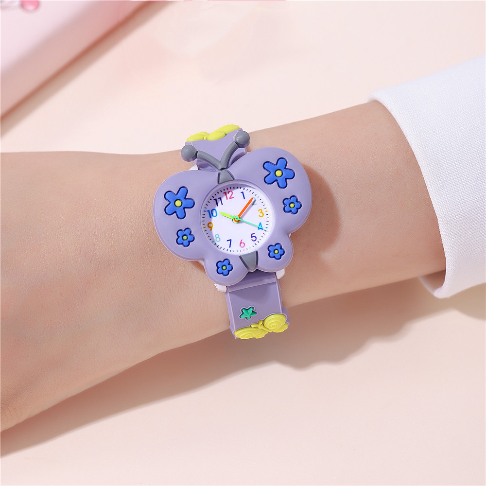 Cute Sweet Flower Butterfly Buckle Quartz Kids Watches display picture 5