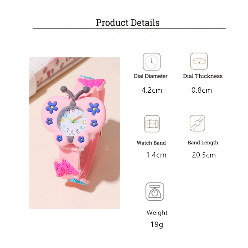 Cute Sweet Flower Butterfly Buckle Quartz Kids Watches display picture 1