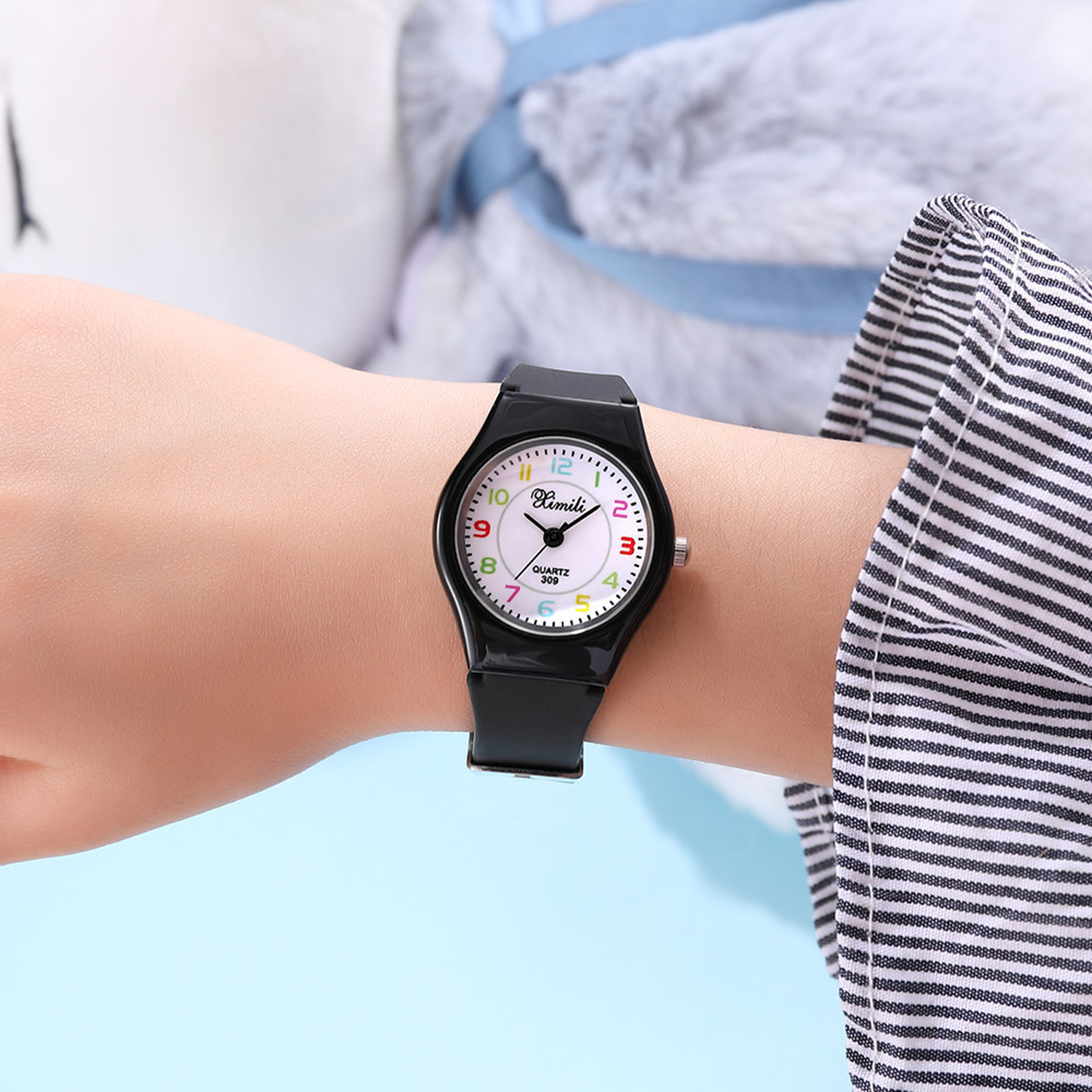 Cartoon Style Letter Number Buckle Quartz Kids Watches display picture 3