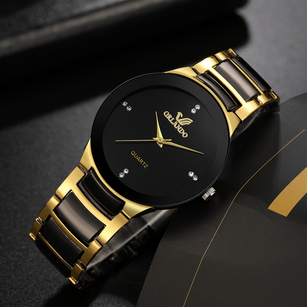 Unternehmen Einfacher Stil Farbblock Doppelte Seitliche Druckknöpfe Quarz Männer Uhren display picture 2