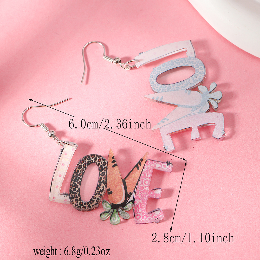 1 Pair Cute Letter Carrot Arylic Drop Earrings display picture 3