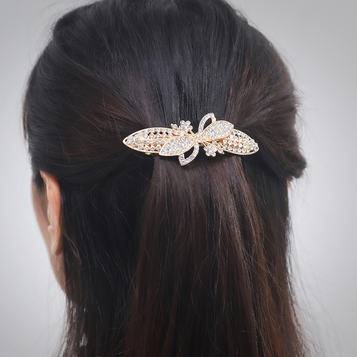 Women's Elegant Glam Geometric Metal Plating Inlay Artificial Pearls Rhinestones Hair Clip display picture 8