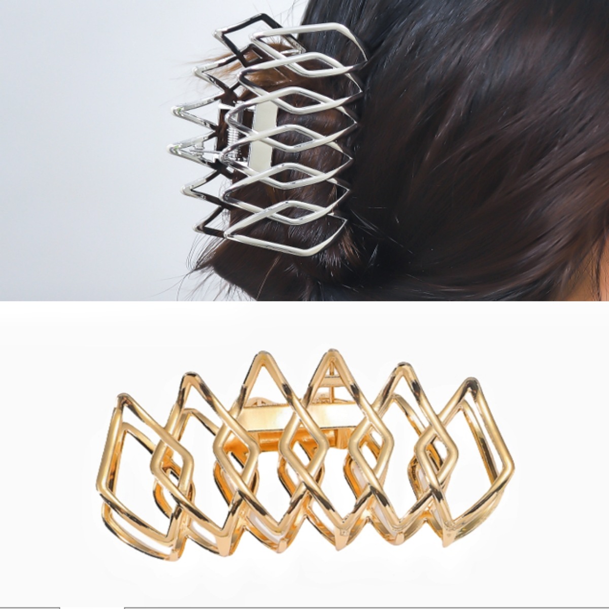 Women's Lady Geometric Metal Plating Hair Claws display picture 2