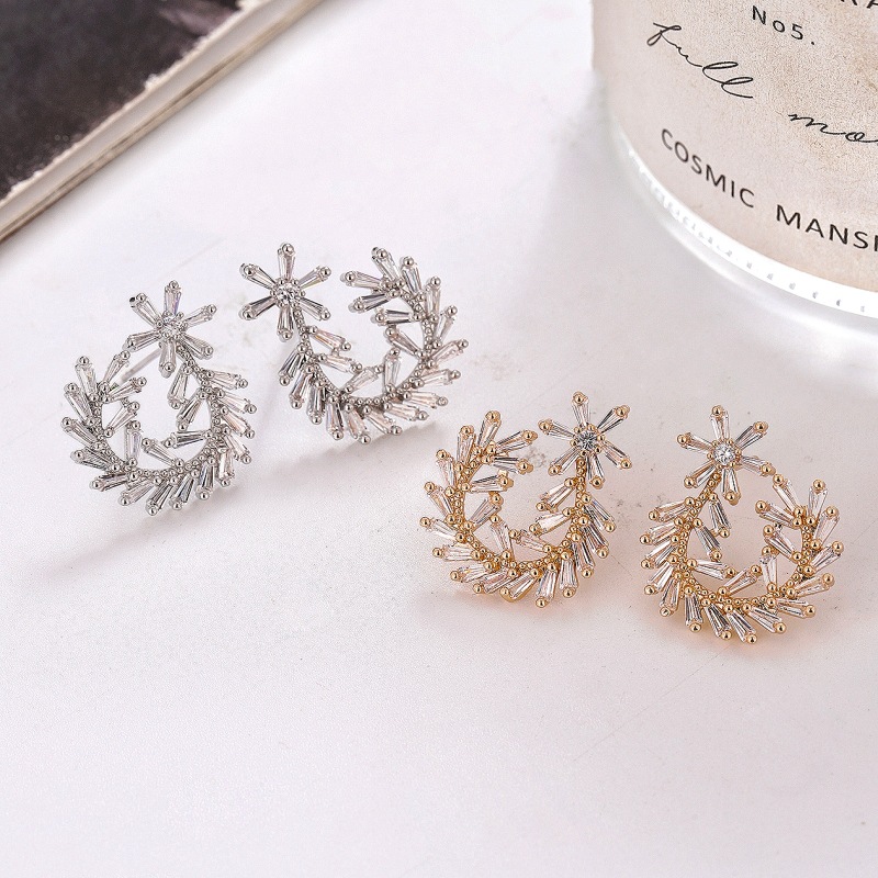 1 Pair IG Style Leaf Copper Ear Studs display picture 4