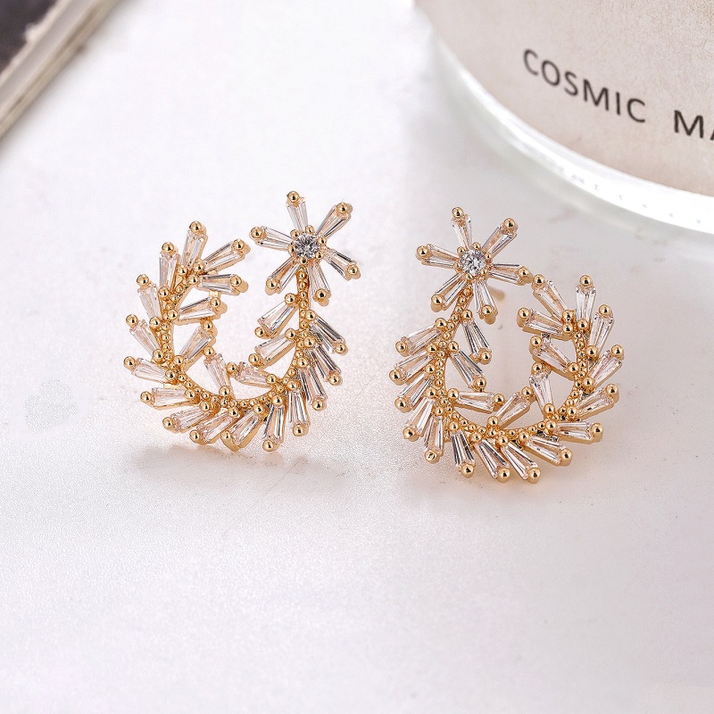 1 Pair IG Style Leaf Copper Ear Studs display picture 6