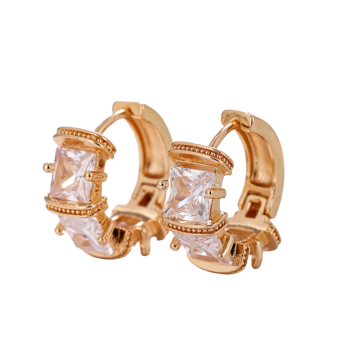 1 Pair Simple Style Geometric Copper Hoop Earrings display picture 1