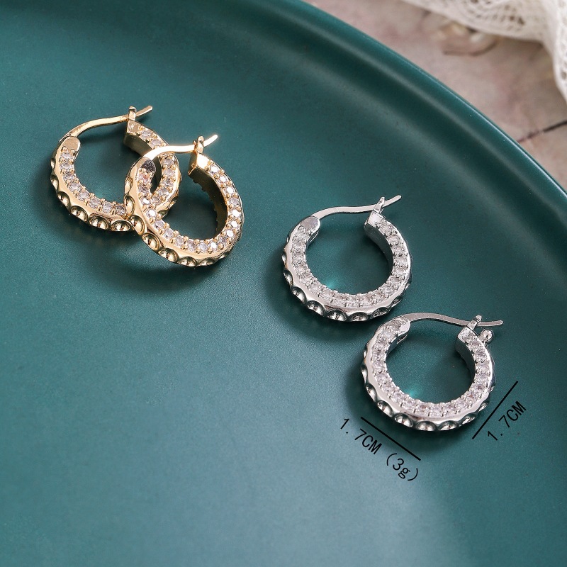 1 Pair Elegant Geometric Plating Copper Hoop Earrings display picture 3