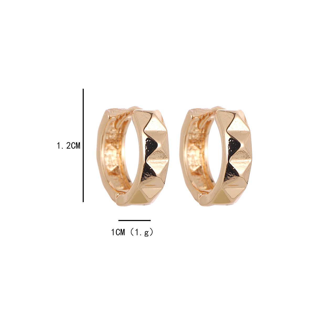 1 Pair Simple Style Geometric Plating Copper Hoop Earrings display picture 1