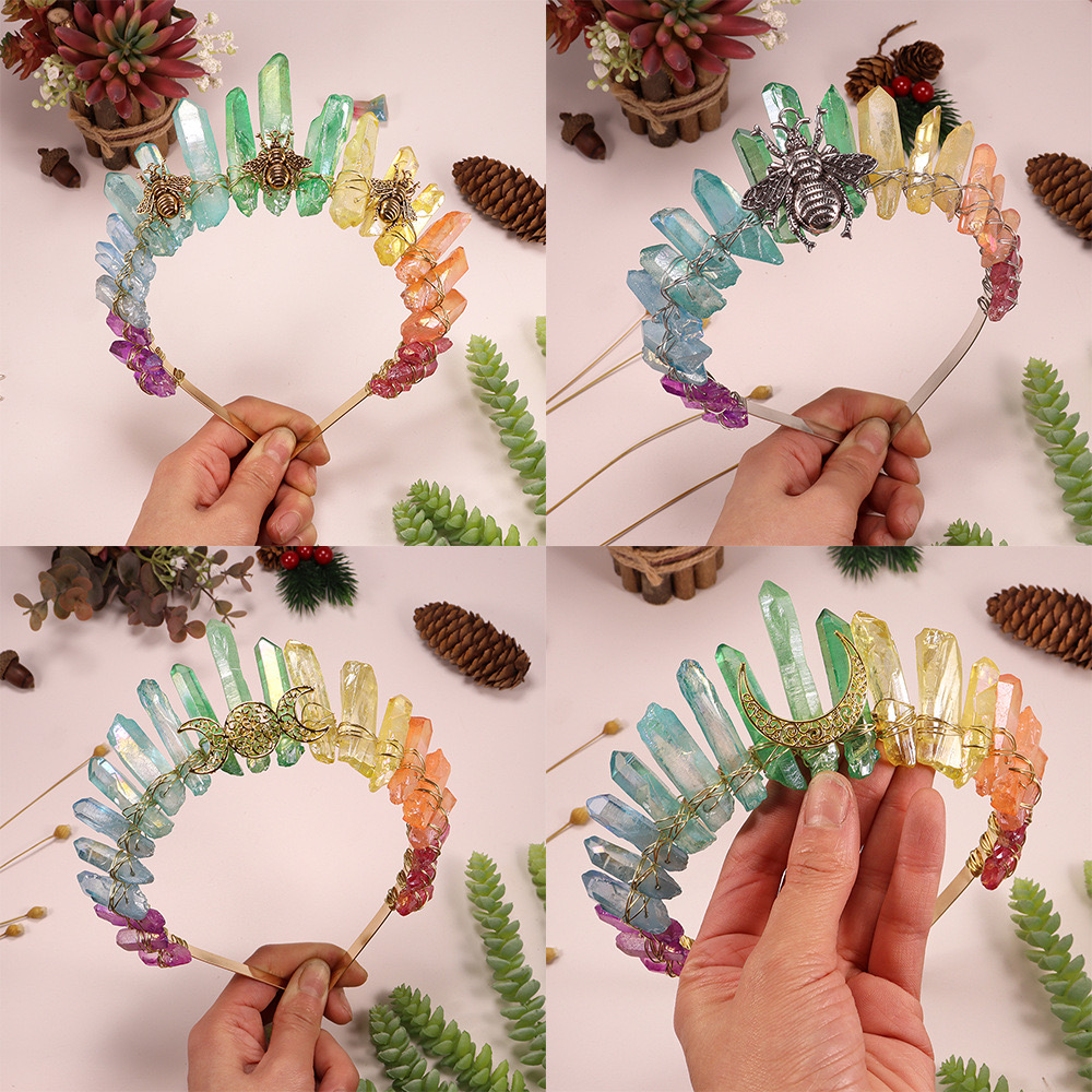 Women's IG Style Retro Bee Alloy Gem Hair Band display picture 9