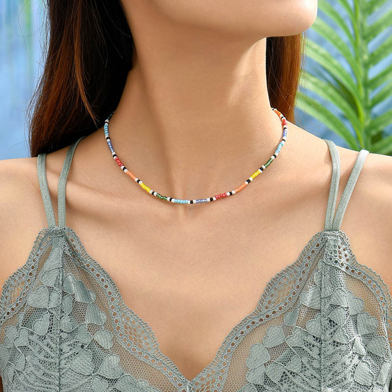 Casual Geometric Alloy Glass Beaded Women's Choker display picture 1