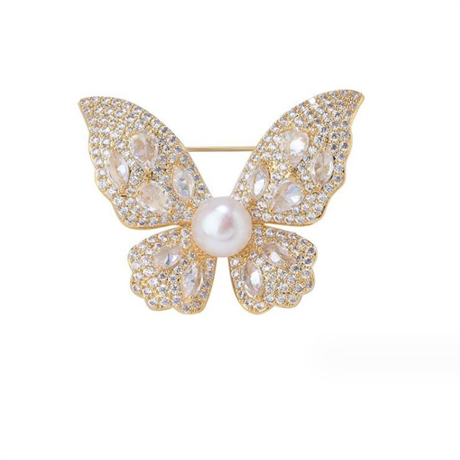 Elegant Butterfly Alloy Artificial Pearls Rhinestones Women's Brooches display picture 4